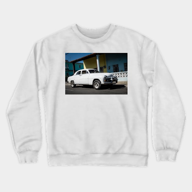 American car from the 50's in Havana, Cuba Crewneck Sweatshirt by connyM-Sweden